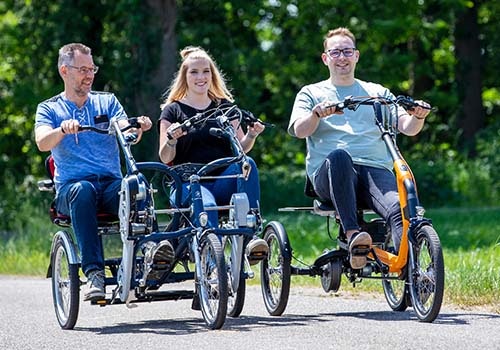 The drive system on a Van Raam special needs bicycle