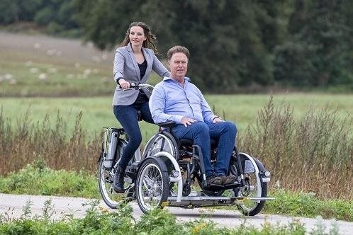 The VeloPlus wheelchair transport bike with unique riding characteristics