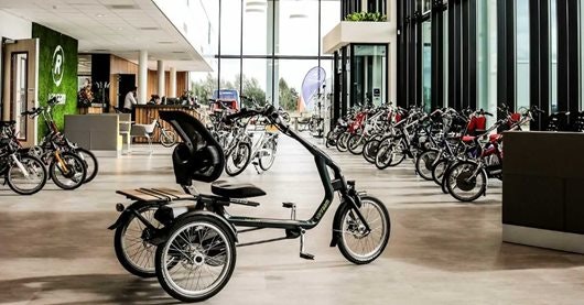 Showroom fabrikant van aangepaste fietsen Van Raam in Varsseveld