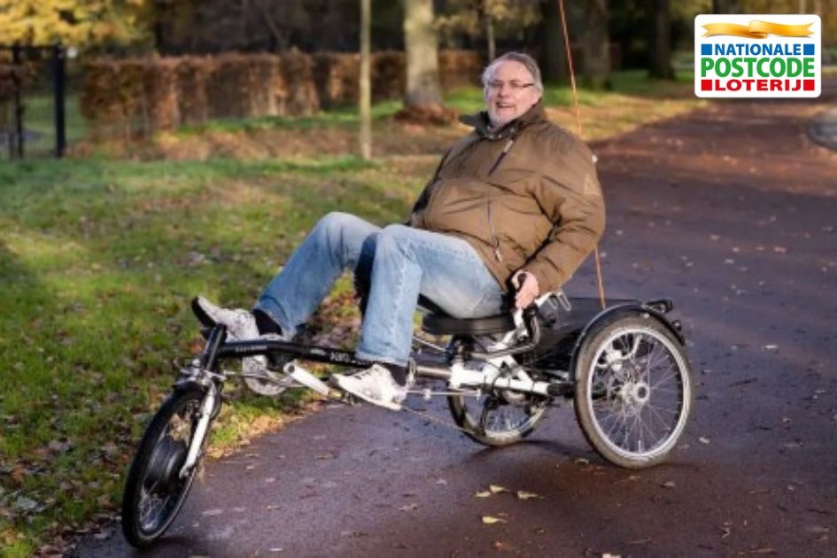 Recumbent trike for Bert after winning Postcode Loterij