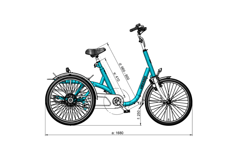 measurements Midi side - Van Raam