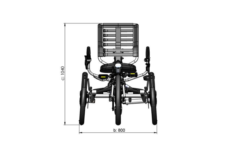 Measurements Van Raam Easy Sport front