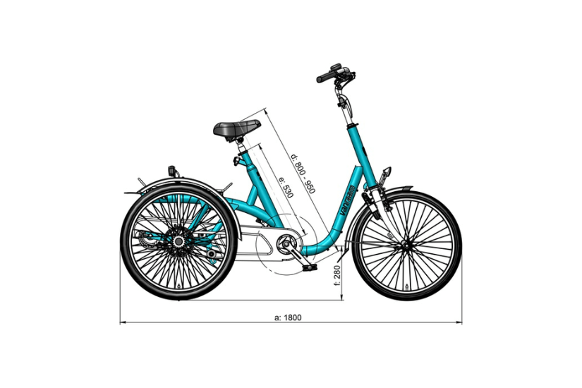 Measurements Van Raam Maxi side