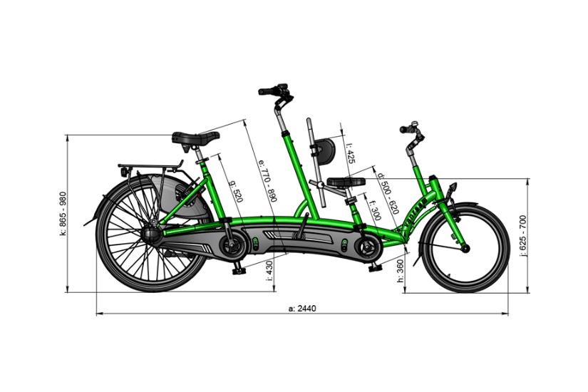 Measurements Van Raam Kivo side