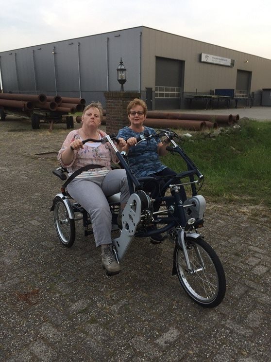 duo bike fun2go van raam with pedal support petra hazebroek