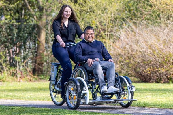 VeloPlus wheelchair transport bike with reinforcement by Van Raam