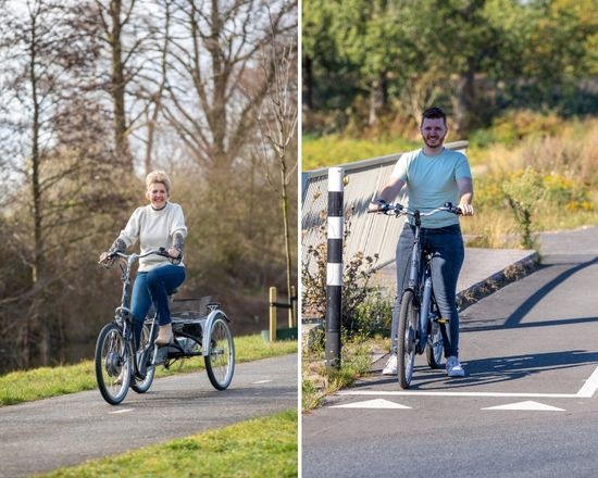 Velo a cadre abaisse Maxi Comfort et Balance Velo avec arthrite de la hanche Van Raam