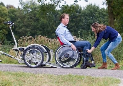 VeloPlus wheelchair transport bike tiltable platform