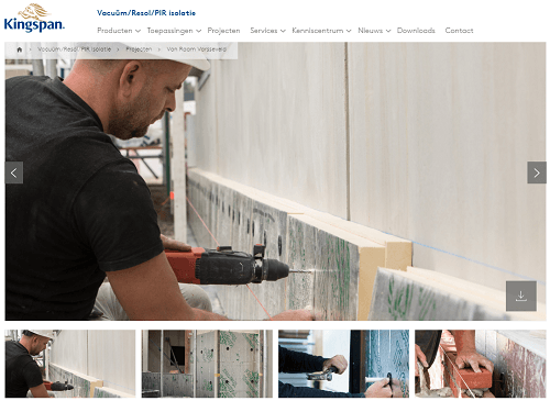 Website Kingspan article Van Raam new construction insulation