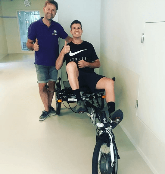 BMX rider Jelle van Gorkom on recumbent trike Easy Sport