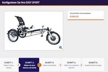Erneuertes Liegedreirad Easy Sport von Van Raam Weitere Optionen