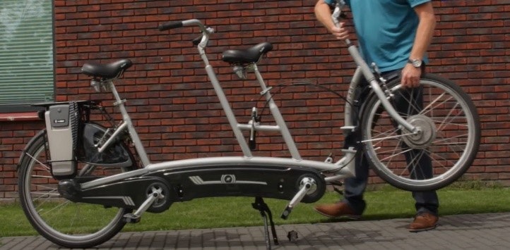 Folding tandem bike by Van Raam