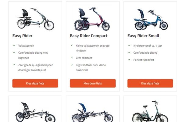 Configure your own Van Raam bike with the online configurator