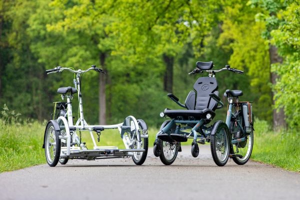 changing bicycle traffic van raam is  right with it wheelchair bikes