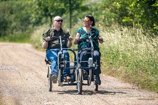 Fun2Go buddy bike test ride Van Raam customer experience Stoffel and Nele