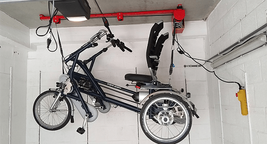 Fun2Go buddy bike Van Raam customer experience Stoffel and Nele bicycle lift