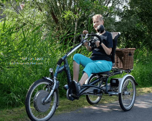 in bewergung bleiben mit Rheuma auf Van Raam dreirad