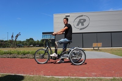 Testing a bicycle on the test track at Van Raam Varsseveld