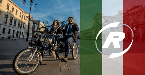 van raam aangepaste fietsen in italie met eigenaar protec ambiente en duofiets