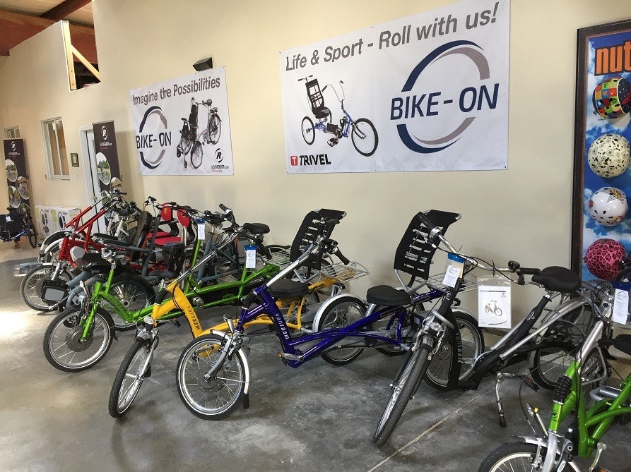 Showroom with Van Raam bicycles at our dealer in the United States Bike-On