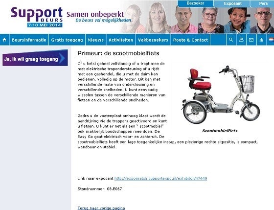 Scootmobielfiets supportbeurs