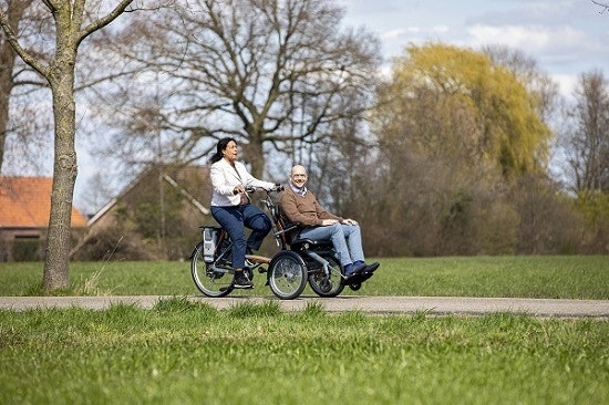 Van Raam OPair wheelchair bike as bicycle taxi for the elderly