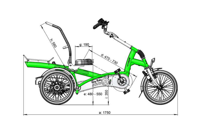 Measurements Van Raam Easy Rider Small side