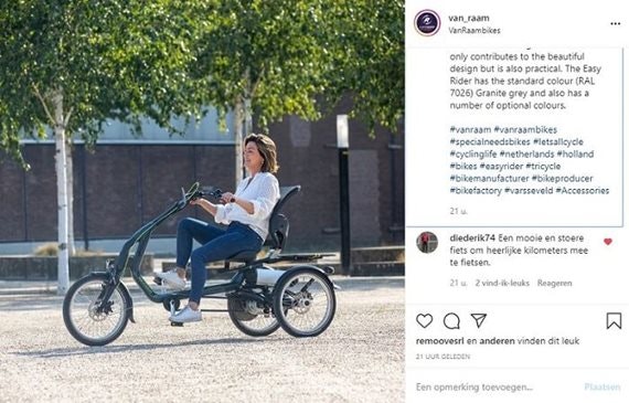 Reactie easy rider Diederik Instagram