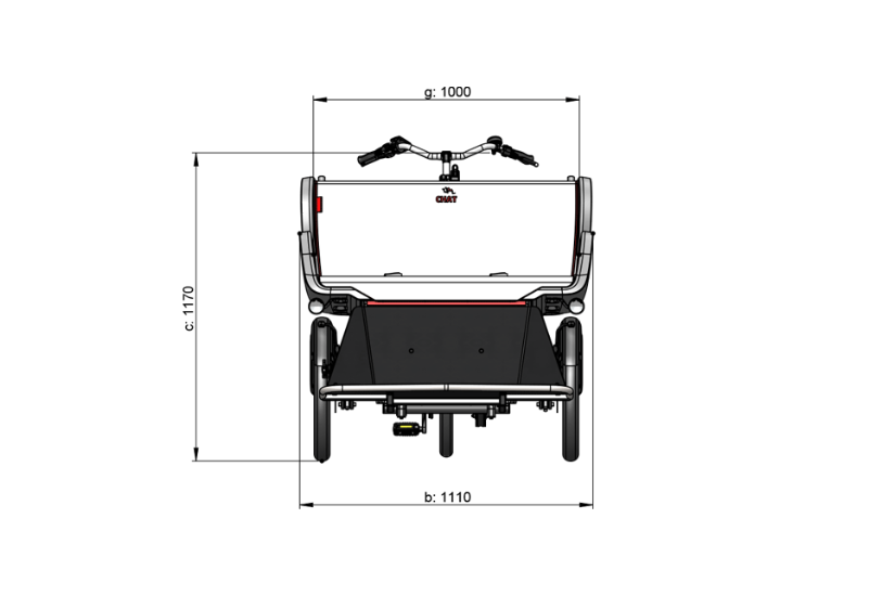 Measurements Van Raam Chat front