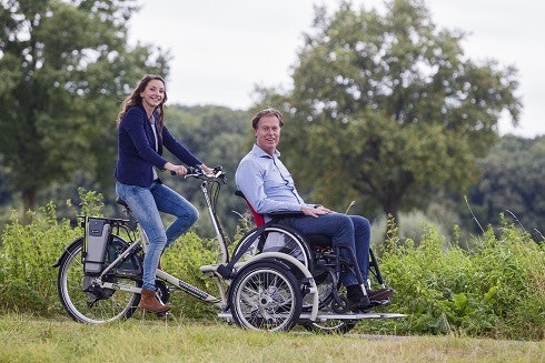 The VeloPlus wheelchair transport bike with electric pedal support