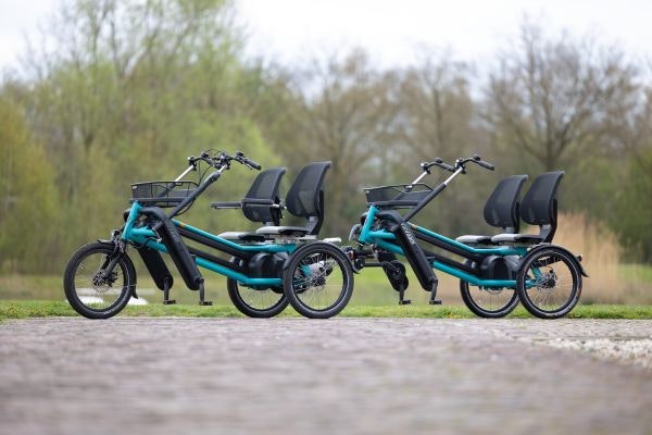 Discover the renewed FunTrain duo bike trailer from Van Raam duo bike with trailer