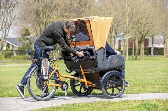 Rickshaw Chat transport bike storage possibilities Van Raam
