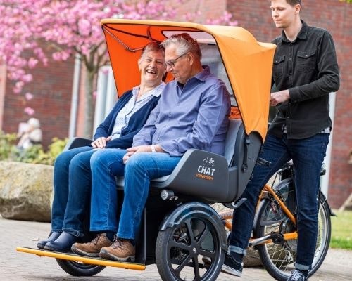 Unieke rij-eigenschappen van riksja transportfiets Chat