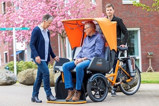 Rikscha Chat transportfahrrad verstellbare fussplatte Van Raam