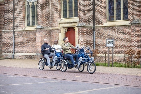 unique driving characteristics FunTrain Van Raam duo bike trailer visibility and communication