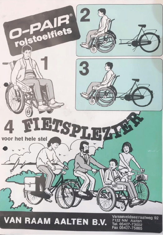 Oude folder Van Raam rolstoelfiets OPair 1