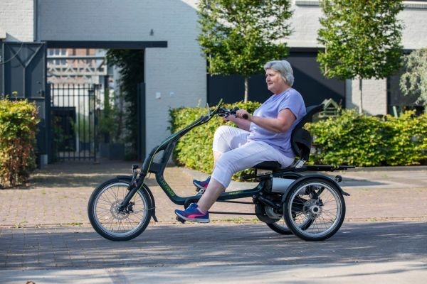 Easy Rider with external charging point testing during a test ride at Van Raam