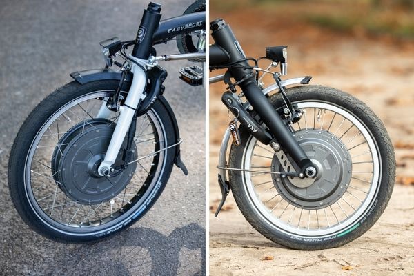 differences between the van raam Easy Sport and Easy Sport Small recumbent tricycle wheel sizes