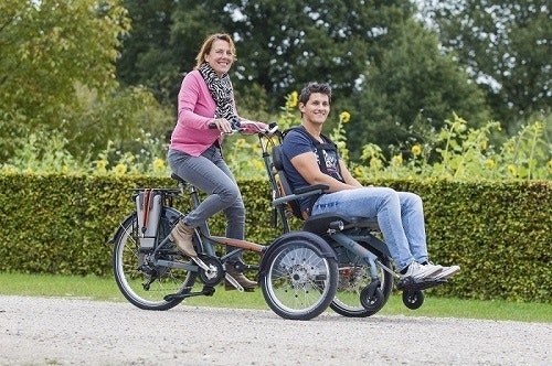 Cycling on the OPair wheelchair bike Van Raam