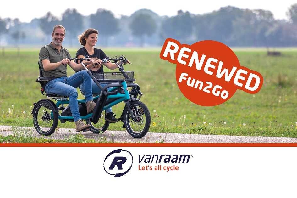 Discover the renewed Van Raam Fun2Go side by side bike