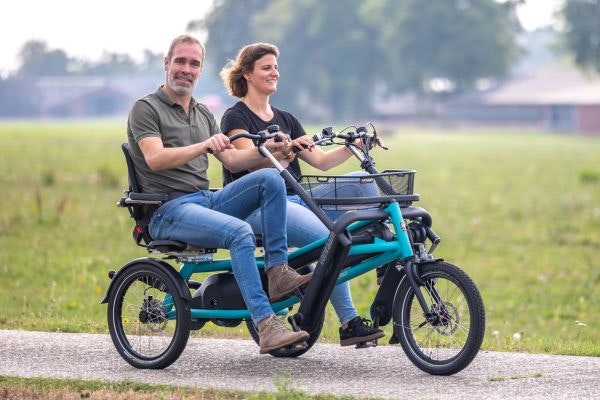 A tricycle with passenger seat Van Raam side-by-side tandem Fun2Go