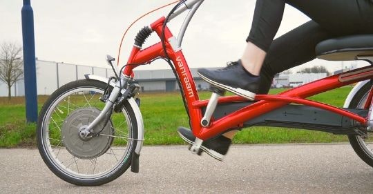 riding backwards with pedal assistance on a custom bike