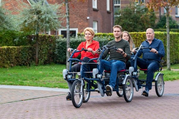 The FunTrain 1 duo bike trailer by Van Raam - cycling together