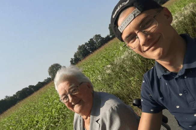 Cycling together with grandmother