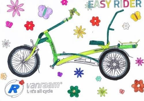 Van Raam colouring page action winner Easy Rider colouring page