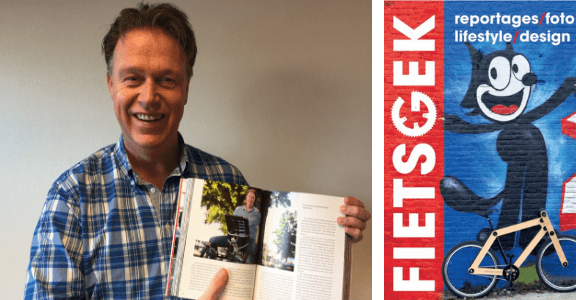 Marnix Kwant Van Raam met boek Fietsgek