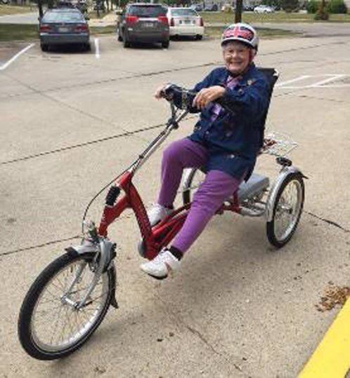 residents retirement centre try out van raam tricycle