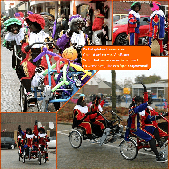 zwarte piet ging fietsen