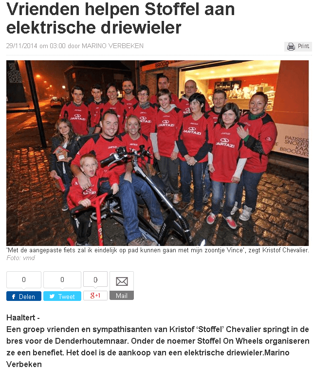 Elektrische driewieler door vrienden