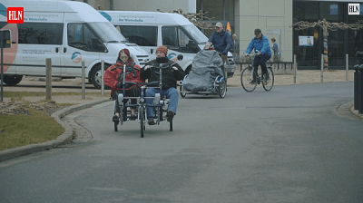 Van Raam rollstuhltransportfahrrad duorad fuer wohnheim belgien
